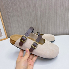 真皮包头拖鞋女2024夏季新款厚底增高休闲女鞋时尚百搭外穿凉拖鞋，女鞋拖鞋，电商A223