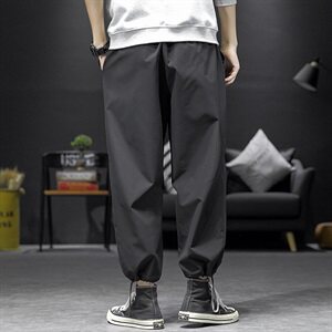 2021春季大码男日系沙发墙宽松潮流抽绳束脚九分休闲裤K2021-P35图片