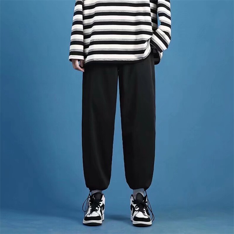 男春季潮流时尚休闲长裤冰丝抽绳束脚裤K2818P22,男装休闲裤,星座1116-2