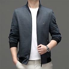 M55353-2钱塘2020-3春秋新款中年男士立领夹克简约休闲外套P113，男装夹克，钱塘207-3