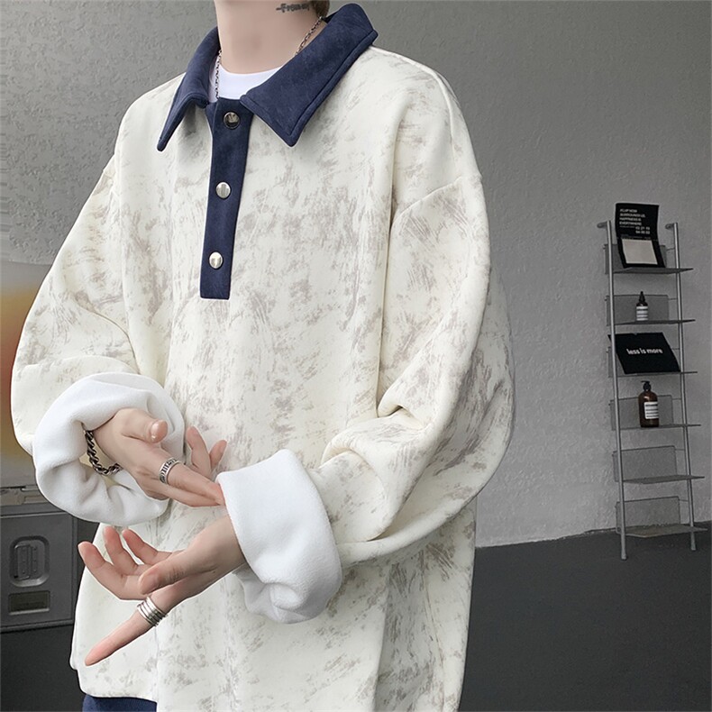 现货WY10159-特P50控88美式复古撞色解构拼接大码男宽松情侣卫衣,男装卫衣,电商A059