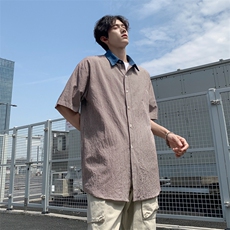 夏季格子衬衣日系复古中性情侣衬衫学院风宽松外套潮CS05，男装衬衫，星座1116A-1（原606A）