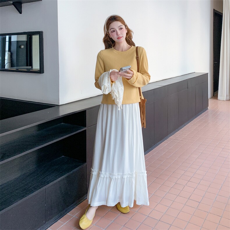 新款大货已出针织上衣三件套半裙套装609-p185-k289,女装套装/套裙,2C062