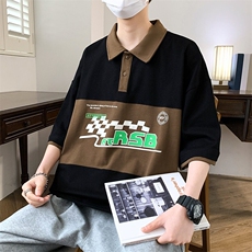 84061-P40衫男短袖夏季潮流宽松撞色上衣港风潮牌学生，男装T恤，电商D310B