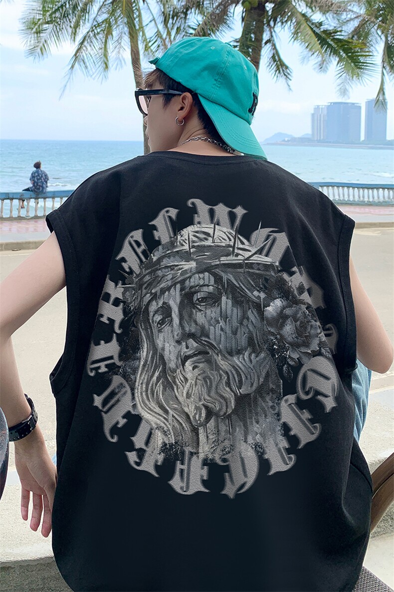 XZ514-2-1223-P23个性头像印花夏季坎肩无袖T恤男装背心/马甲,男装背心/马甲,星座514-2(原B239)