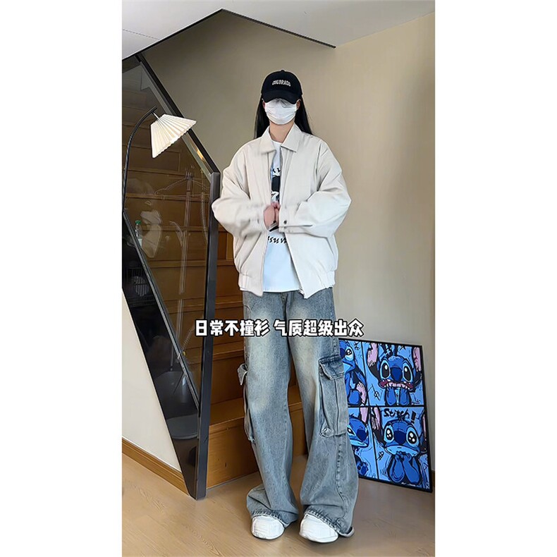YK86049-P55聚酯纤维春秋新款美式复古设计感双面穿夹克,男装夹克,电商A086-1