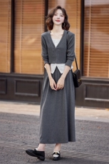 慵懒松弛感一整套穿搭秋季2024新款舒适针织开衫背心半身裙三件套，女装套装/套裙，乔米娜