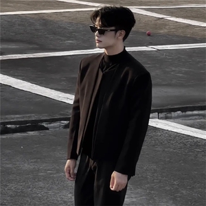 网图 AIXKOM｜2025款无扣拼接门襟设计感百搭小西服男生XF408-P75图片
