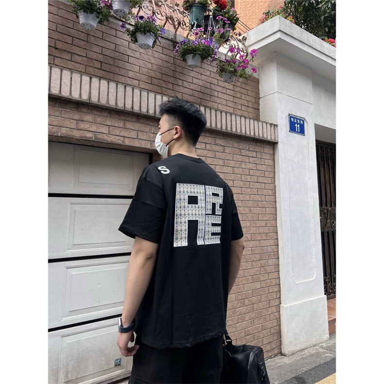 网图有货美式街头印花字母短袖T恤男女款宽松情侣上衣A340-P25,男装T恤,星座1505