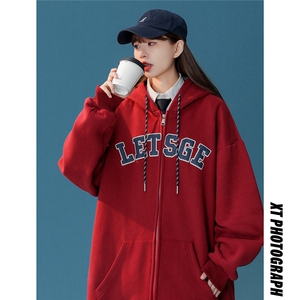 中性风 秋冬装 泡沫印花 情侣加厚连帽开衫加绒卫衣G1026 P78女类图片