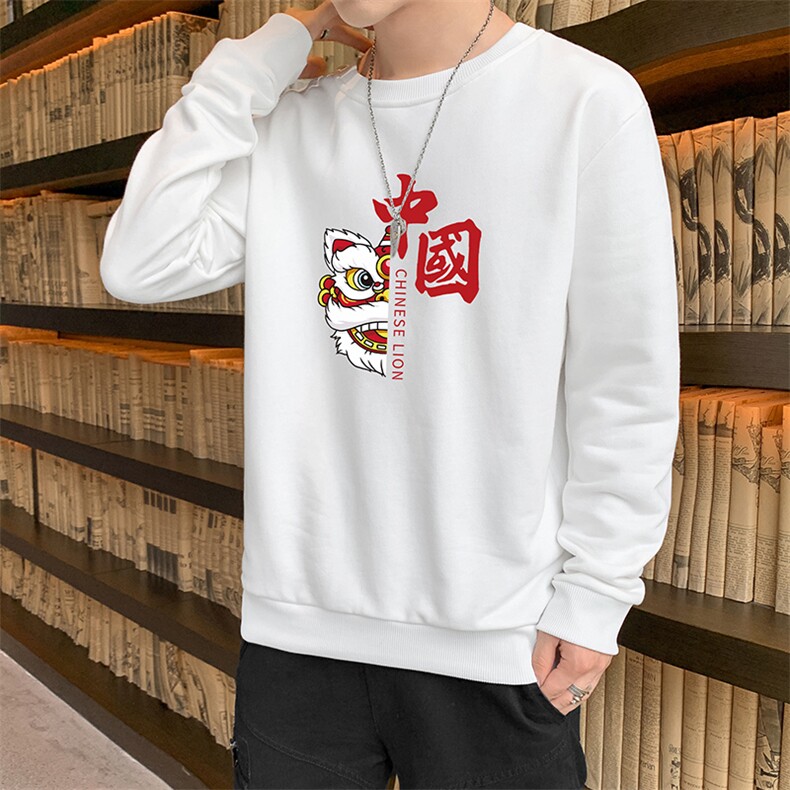 现货主推跑量秋装男士风卫衣学生醒狮印花上衣潮F070-P15,男装卫衣,星座1816-2（原1210–2）