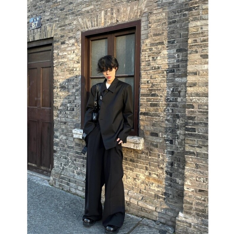现货自制TWOWUS不对称高级感翻领小西装新中式休闲西服,男装西服,星座910A