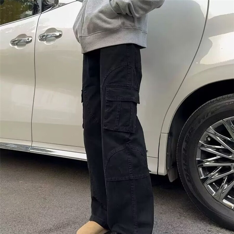 美式复古多口袋工装裤男款秋冬潮牌高街裤子cleanfit直筒休闲长裤,男装工装外套,星座506A