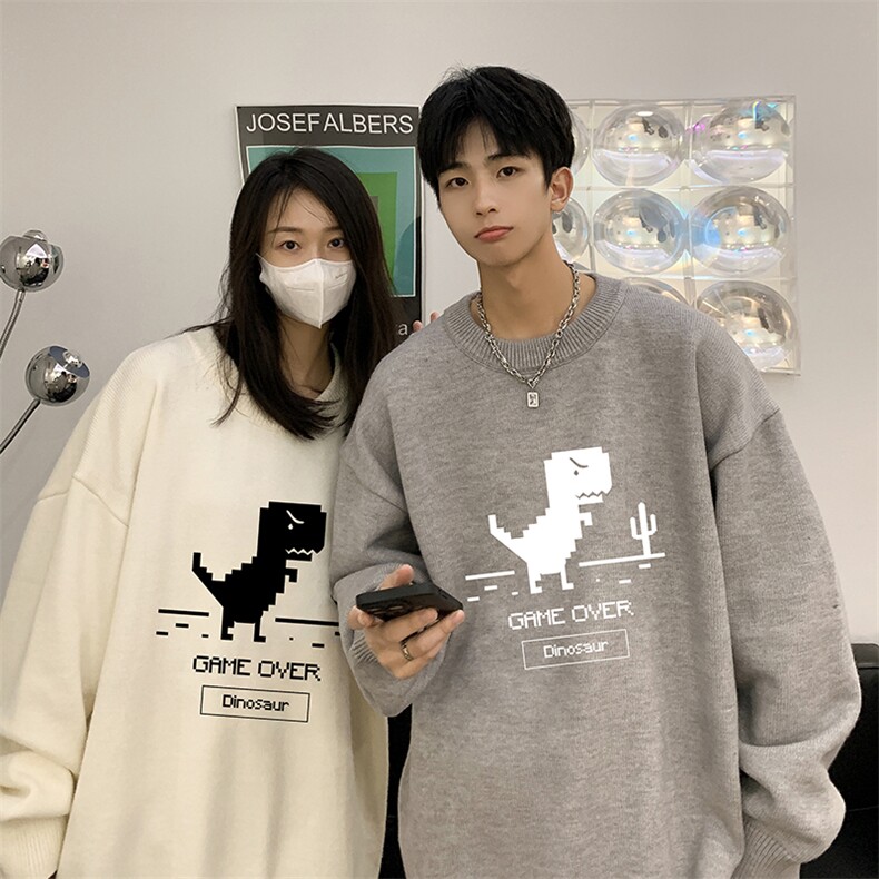 圆领毛衣男大码针织衫男毛线衣线衫M67315-P45加绒款-P65,男装针织衫/毛衣,电商A040