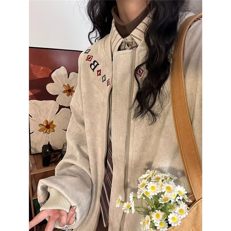 小个子休闲短外套女2025春秋翻领气质减龄夹克高级感宽松洋气上衣,男装夹克,星座506A