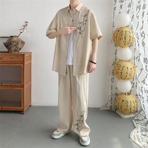 夏季衬衫套装风裤子短袖上衣A061-EA50282-p80-聚酯纤维图片