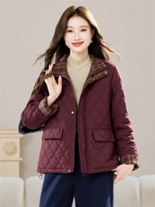 长期现货妈妈装外套女短款2026春秋冬薄棉棒球服洋气轻薄夹棉服，女装短外套，璐依舞