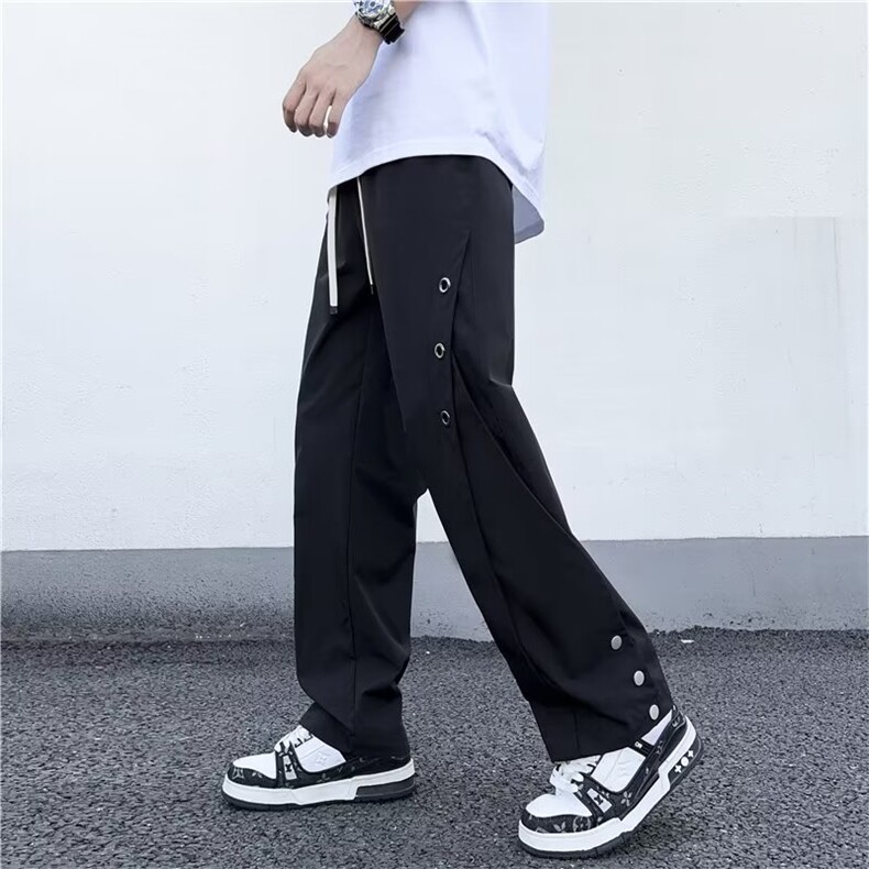 冲锋裤男士夏季美式高街vibe机能工装裤子微喇休闲长裤9分裤X1398图片