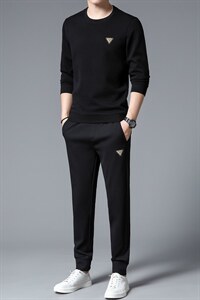S3070-2钱塘2020-2秋季新款时尚休闲简约中青年男士卫衣套装P142图片