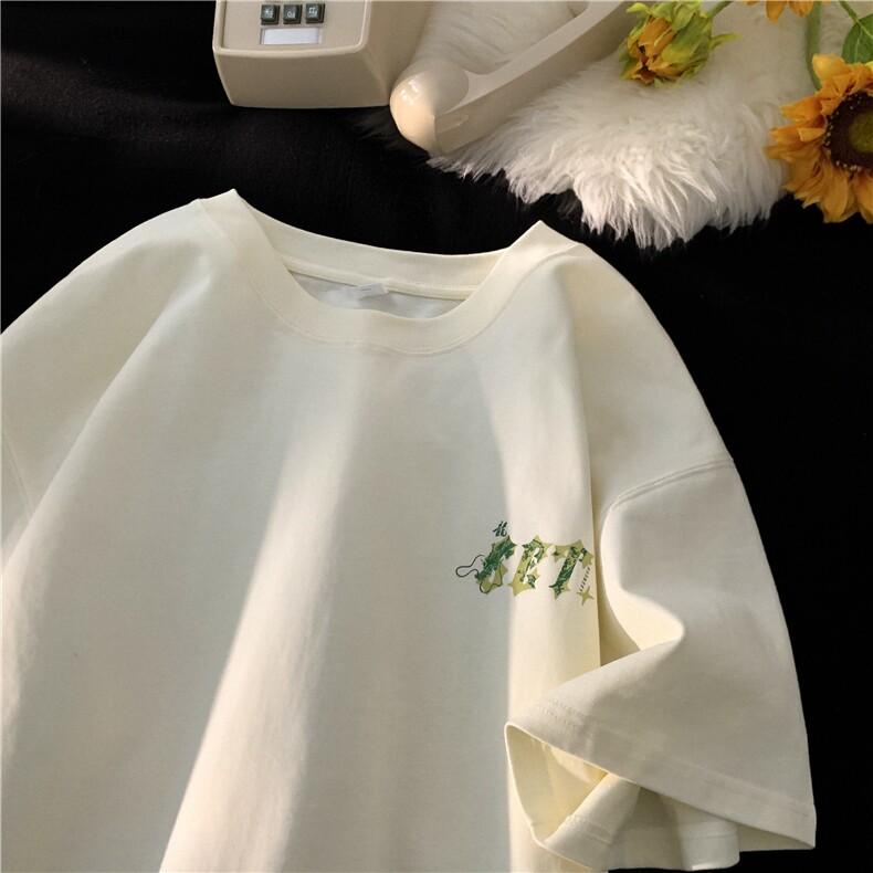 24新款龙年字母印花高街短袖宽松平铺 M~5XL XZ604-DT217-P25控39图片