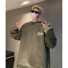 抖音得物供货提供视频秋冬重磅美式麂皮绒圆领卫衣JY361，男装卫衣，电商A486