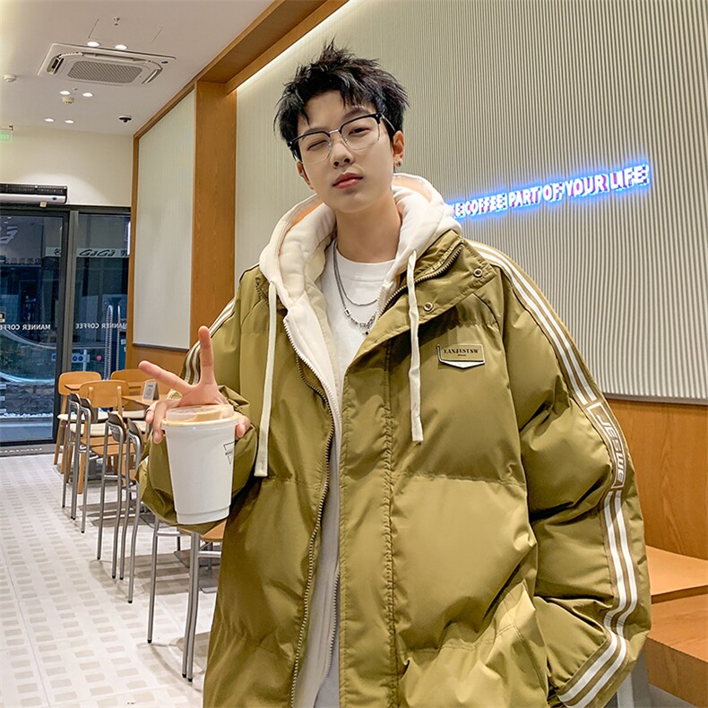 棉衣男冬季新款港风宽松假两件连帽学生棉服MY8882-P82,男装棉衣,星座214-3