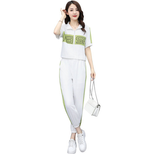 时尚休闲运动套装女2021年夏季新款女装气质休闲撞色两件套,女装运动套装,瑶迪依秀