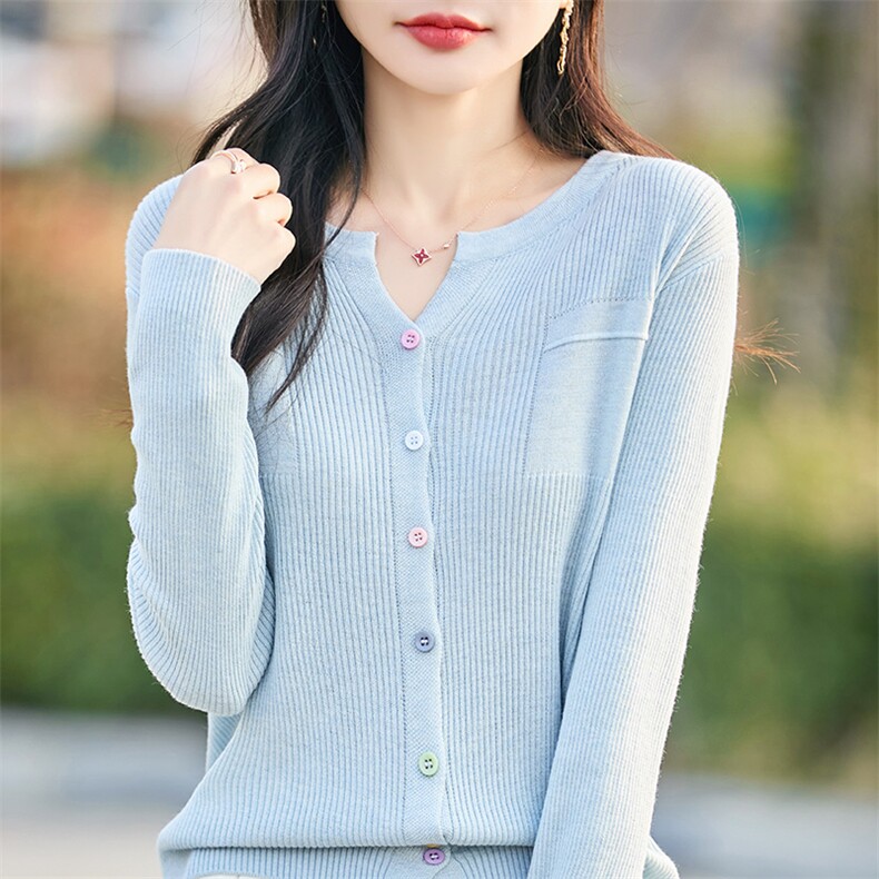 开衫毛衣女2025新款春季薄款针织羊毛开衫早春洋气超好看上衣外套,针织衫/毛衣,佰米娇羊绒