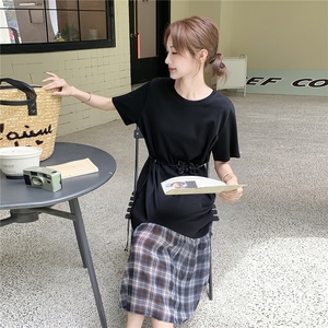 新款 现货主推下摆拼接配腰带连衣裙2585-P115-K178图片