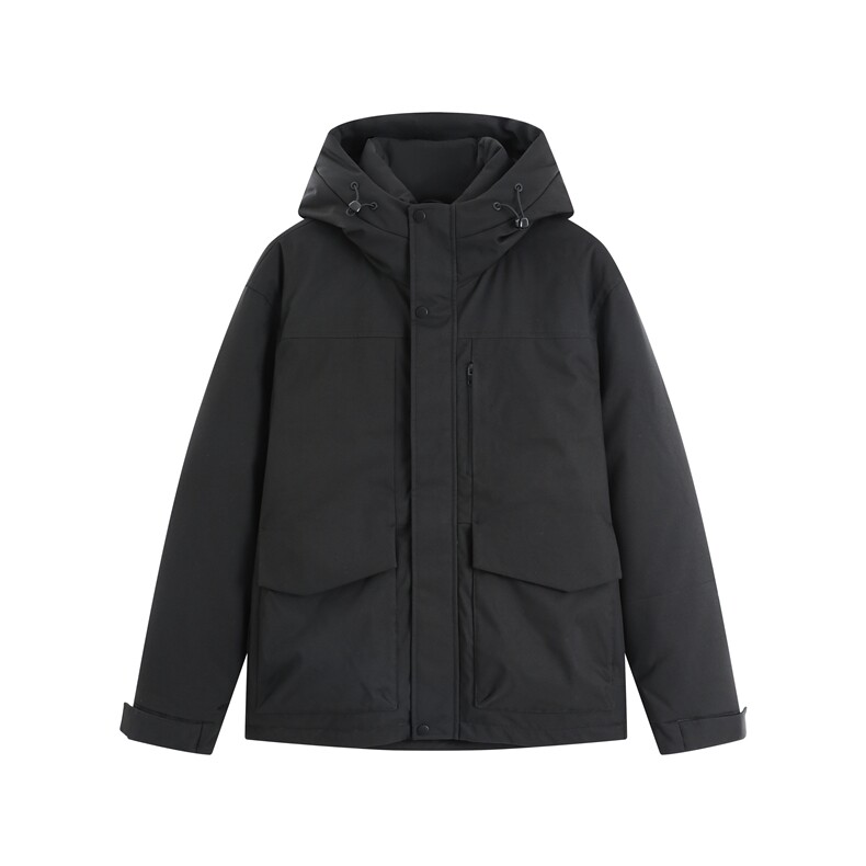 【真正羽绒】90绒带极简港风连帽短款羽绒服LMY65107-P220,男装羽绒服,电商A306