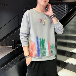 男士卫衣长袖薄款上衣服男装春秋韩版青少年宽松潮流打底衫P25图片