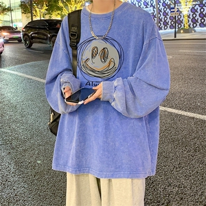 直播品质 重磅纯棉 美式蜡染水洗做旧潮牌宽松长袖t恤 CT360特P38图片