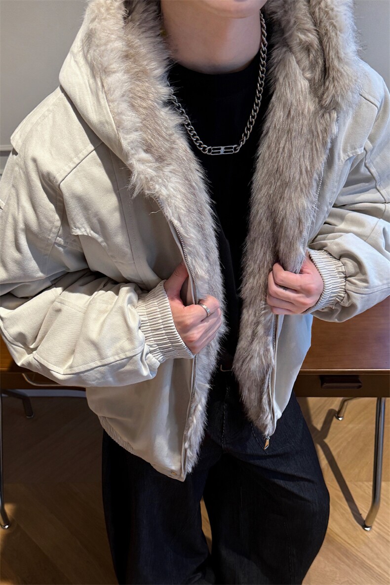 座山雕毛领连帽棉衣外套男冬加厚保暖夹克棉袄XZ514-2-7234-P125,男装夹克,星座514-2(原B239)