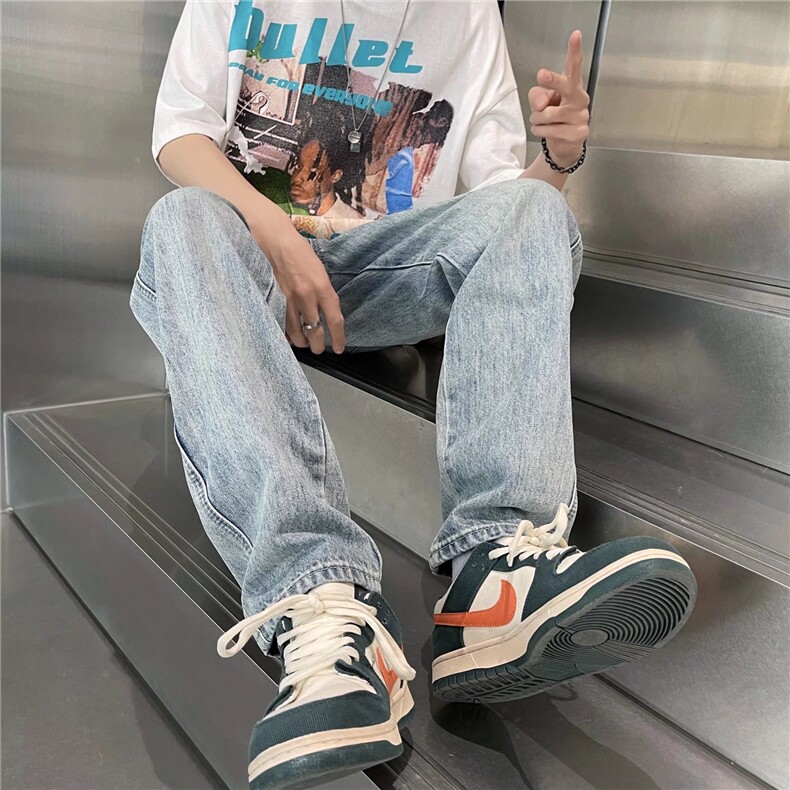 美式牛仔裤男春秋新款休闲直筒裤NM01P38,男装牛仔裤,星座1116-2