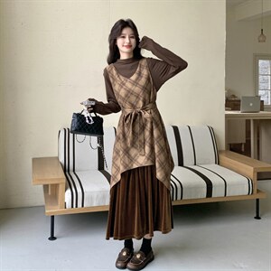 春装新款 连衣裙+内搭两件套2C153-8951-P185K298图片