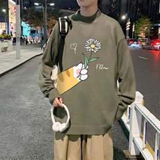 半高领毛衣男士大码针织衫男毛线衣男M18265-P45加绒款-P65，男装针织衫/毛衣，电商A040