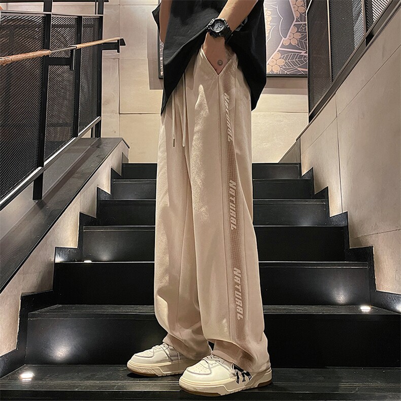 wassup happy冰丝裤子男夏季薄款美式潮流休闲长裤宽松阔腿运动裤图片