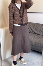 时尚百搭宽松长袖针织开衫女休闲舒适羊毛外套上衣，女装羊毛衫，纳慈羊绒