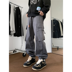 美式复古大口袋工装裤男款春季新款潮牌机能伞兵冲锋裤 K7637-P39图片