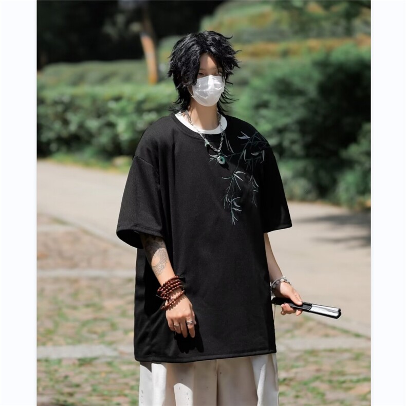 T恤男士短袖韩版潮流刺绣高街帅气百搭2024夏季ins体恤ST379-P35,男装T恤,星座412-3