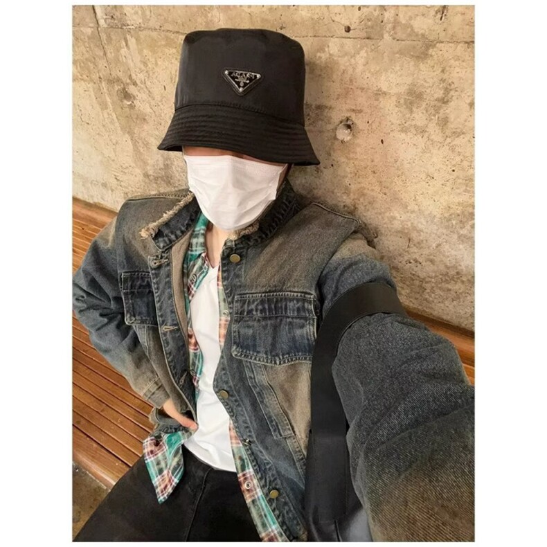 水洗牛仔衫时尚长袖外套女炒色做旧开衫春季圆领外搭休闲上衣，男装工装外套，星座506A