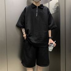2023夏季新款Polo衫短袖短裤两件套小众潮运动休闲套装T1625-P48，男装休闲套装，星座512-3