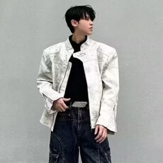 JY359-P75短款垫肩美式复古PU皮夹克外套网图，男装夹克，星座1501-3