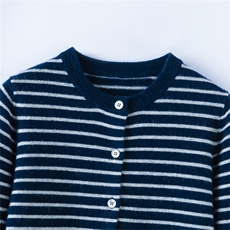 春秋冬男女通用14岁以上条纹开衫，童装儿童羊绒衫，奥赛羊绒童装