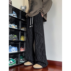 灯芯绒格纹休闲裤子男款冬季潮牌美式复古直筒ZK100P40，男装休闲裤，星座1112-1
