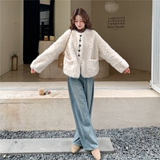 2B72-8611P175K258环保皮草皮毛一体外套，女装皮草，乐吉娜