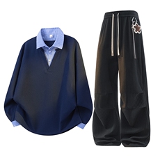 美式潮流时尚宽松运动休闲套装A161-MT-2603TZ-P86，男装休闲套装，电商A161