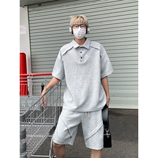 日系polo衫拼接T恤套装T3644上衣特P29控58/DK8615特P29控58，男装T恤，电商A007