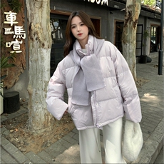 新品2C273-9911-P245-K368浅紫色咖色羽绒服送围脖50白鸭绒，女装羽绒服，2C273
