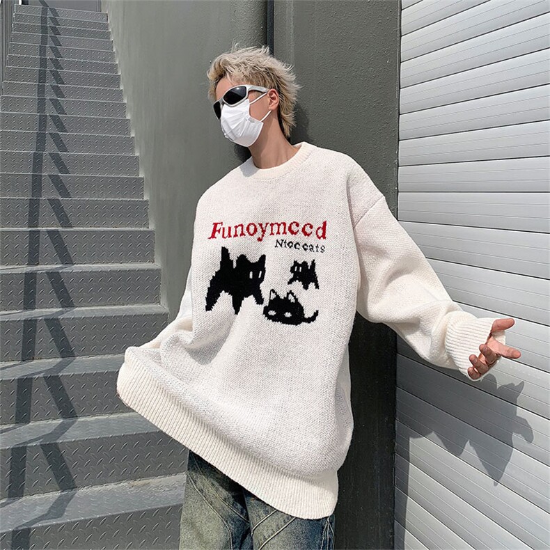 男生毛衣慵懒风oversize情侣穿搭秋冬圆领针织衫外套青年9184-p48,男装针织衫/毛衣,星座1008-1
